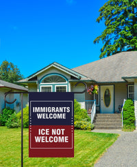 Abolish ICE Garden Flag, Double Sided, Keep the Immigrants, Deport the Racists Flag, Anti-Trump, Resist Racism Flag, Resist Fascism Flag