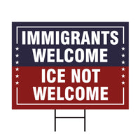 Abolish ICE Yard Sign, Keep the Immigrants, Deport the Racists Lawn Sign, Anti-Trump, Resist Fascism Yard Sign with Metal H-Stake
