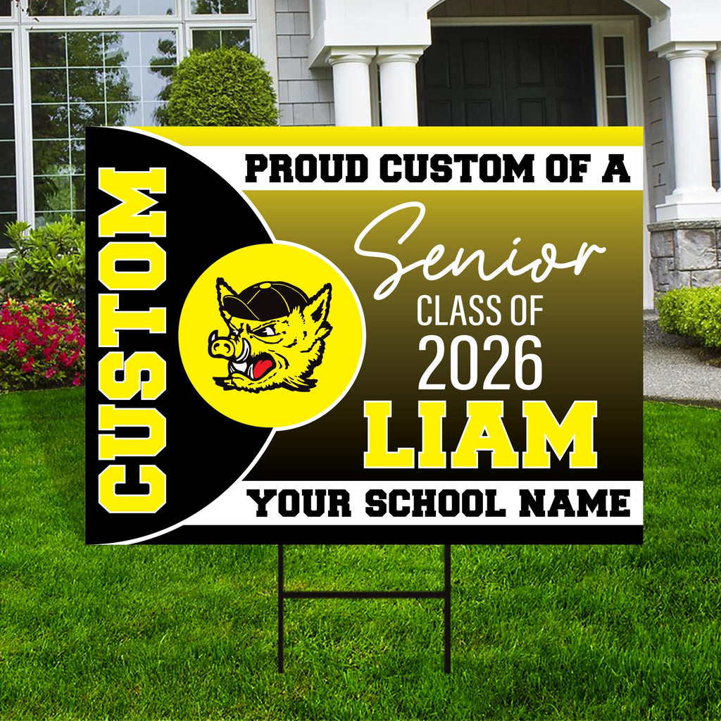 Senior Leader Sign Personalized Senior Graduation Yard Sign 2026 with Mascot - Grad Sign ...