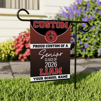 Senior Mascot Graduation Garden Flag, Custom Class of 2026 Yard Sign, Personalized School Logo Banner, Double Sided Outdoor Celebration Flag