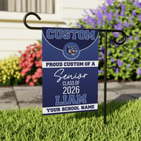 Senior Mascot Graduation Garden Flag, Custom Class of 2026 Yard Sign, Personalized School Logo Banner, Double Sided Outdoor Celebration Flag