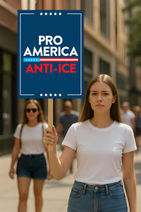 Pro America Anti ICE Protest Sign, Anti-Trump, Political Activist Poster, Resist Fascism, ICE Equals American Gestapo Rally Sign