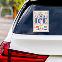 Abolish ICE No One Is Illegal Protest Vinyl Sticker, Resist Hate Decal, Anti-Trump Resistance, Resist Fascism Car Bumper Sticker, 6" x 4.5"