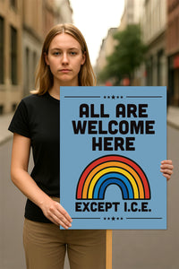 Abolish ICE No One Is Illegal Protest Sign, No Kings In America, Anti-Trump Resistance Political Protest Poster, Resist Fascism Rally Sign