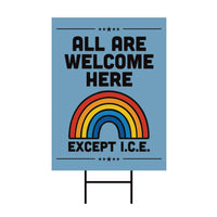 Abolish ICE Yard Sign, Keep the Immigrants, Deport the Racists Lawn Sign, Anti-Trump, Resist Fascism Yard Sign with Metal H-Stake