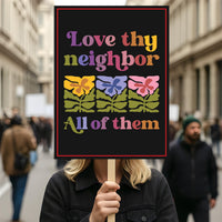 Abolish ICE No One Is Illegal Protest Sign, No Kings In America, Anti-Trump Resistance Political Protest Poster, Resist Fascism Rally Sign