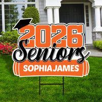 Personalized Senior 2026 with Diploma Yard Sign - Graduation Class of 2026 Lawn Sign, Custom Graduation 2026 Yard Sign with Metal H-Stake