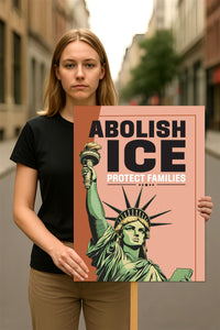 Abolish ICE No One Is Illegal Protest Sign, No Kings In America, Anti-Trump Resistance Political Protest Poster, Resist Fascism Rally Sign