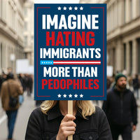 Abolish ICE No One Is Illegal Protest Sign, No Kings In America, Anti-Trump Resistance Political Protest Poster, Resist Fascism Rally Sign