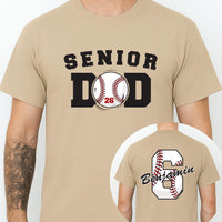 Senior Baseball Dad Shirt, Custom Senior Baseball Dad Shirt, Personalized Baseball Gift for Dad, Senior Class of 2026 Gifts, Front Back