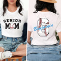 Senior Baseball Mom Shirt, Custom Baseball Mom Shirt, Personalized Baseball Mom Tee, Senior Class of 2026 Shirt, Baseball Gifts, Front Back
