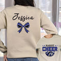 Custom Cheer Sweatshirt, Cheer Blue and White Sweatshirt, Cheer Squad Tee, Megaphone Cheer Shirt, Cheer Mom with Name Shirt, Cheer Gifts, Front Back