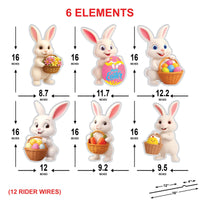 Easter Bunny Yard Sign Cutouts, Happy Easter Lawn Decorations, Outdoor Bunny Yard Signs with Stakes for Front Yard Garden Décor
