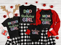 Family Matching Birthday Shirt, Girl Birthday Party Shirt, Pastel Rainbow Birthday Tee