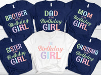 Family Matching Birthday Shirt, Girl Birthday Party Shirt, Pastel Rainbow Birthday Tee