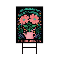 Abolish ICE Yard Sign, Keep the Immigrants, Deport the Racists Lawn Sign, Anti-Trump, Resist Fascism Yard Sign with Metal H-Stake