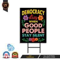 Abolish ICE Yard Sign, Keep the Immigrants, Deport the Racists Lawn Sign, Anti-Trump, Resist Fascism Yard Sign with Metal H-Stake