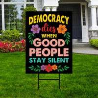 Abolish ICE Yard Sign, Keep the Immigrants, Deport the Racists Lawn Sign, Anti-Trump, Resist Fascism Yard Sign with Metal H-Stake