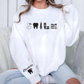 Dentist Personalized Sweatshirt, Custom Dentist Sweater, Dentist Tooth Shirt, Dental Assistant Tee, Personalized Dentist Gift, Front Sleeve