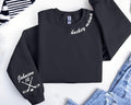 Personalized Hockey Mama Sweatshirt, Hockey Mama Crewneck Shirt, Custom Name Sleeve Tee, Hockey Hoodie for Mom, Hockey Gifts, Front Sleeve