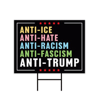 Abolish ICE Yard Sign, Keep the Immigrants, Deport the Racists Lawn Sign, Anti-Trump, Resist Fascism Yard Sign with Metal H-Stake