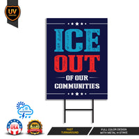 Abolish ICE Yard Sign, Keep the Immigrants, Deport the Racists Lawn Sign, Anti-Trump, Resist Fascism Yard Sign with Metal H-Stake