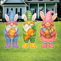 Easter Gnome Yard Sign Cutouts, Bunny Hat Gnome Lawn Decorations, Outdoor Easter Gnome Yard Signs with Stakes for Front Yard