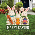 Easter Bunny Yard Sign Cutouts, Happy Easter Bunny Lawn Decoration, Outdoor Easter Yard Sign with Stakes for Front Yard