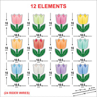 Easter Tulip Yard Sign Cutouts, Spring Flower Lawn Decorations, Outdoor Easter Yard Signs with Stakes for Front Yard
