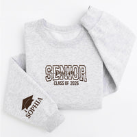 Senior Mom 2026 Embroidered Sweatshirt, Senior Mama Hoodie, Class of 2026 Shirt, Graduation Long Sleeve Shirt, Gift for Proud Senior Mom