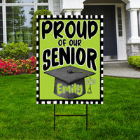 Personalized Graduation Senior Yard Sign 2026, Proud Of Our Senior Sign, Class of 2026, Custom Graduation 2026 Yard Sign with Metal H-Stake