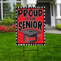 Personalized Graduation Senior Yard Sign 2026, Proud Of Our Senior Sign, Class of 2026, Custom Graduation 2026 Yard Sign with Metal H-Stake