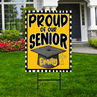 Personalized Graduation Senior Yard Sign 2026, Proud Of Our Senior Sign, Class of 2026, Custom Graduation 2026 Yard Sign with Metal H-Stake