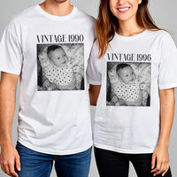 Personalized Vintage Photo Shirt, Custom Picture Birthday Shirt, 30th Birthday Tee, 40th Birthday Gift, Unisex Retro Birthday Shirt