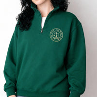 Embroidered Custom Logo Quarter Zip Sweatshirt, Personalized Logo Zip Pullover, Text or Monogram Unisex Quarter Zip Jacket Gift