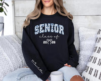 Custom Senior 2026 Sweatshirt, Personalized Class of 2026 Shirt, Coquette Senior 2026 Tee, Graduation Gift, Senior Mom Shirt, Front Sleeve