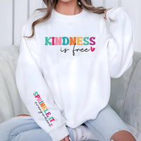 Kindness Is Free Sweatshirt, Sprinkle It Everywhere Shirt, Positive Quote Tee, Boho Inspirational Shirt, Kindness Shirt, Front Sleeve Design