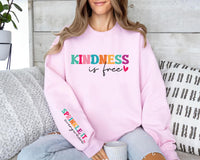 Kindness Is Free Sweatshirt, Sprinkle It Everywhere Shirt, Positive Quote Tee, Boho Inspirational Shirt, Kindness Shirt, Front Sleeve Design