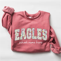 Custom School Mascot Sweatshirt, Retro Team Spirit Crewneck, Personalized School Name Tee, Game Day Mascot Shirt, Team Gifts, Gifts for Fans