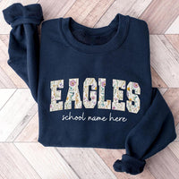 Custom School Mascot Sweatshirt, Retro Team Spirit Crewneck, Personalized School Name Tee, Game Day Mascot Shirt, Team Gifts, Gifts for Fans