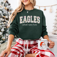 Custom School Mascot Sweatshirt, Retro Team Spirit Crewneck, Personalized School Name Tee, Game Day Mascot Shirt, Team Gifts, Gifts for Fans