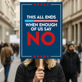 Abolish ICE No One Is Illegal Protest Sign, No Kings In America, Anti-Trump Resistance Political Protest Poster, Resist Fascism Rally Sign