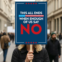 Abolish ICE No One Is Illegal Protest Sign, No Kings In America, Anti-Trump Resistance Political Protest Poster, Resist Fascism Rally Sign