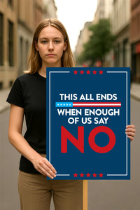 Abolish ICE No One Is Illegal Protest Sign, No Kings In America, Anti-Trump Resistance Political Protest Poster, Resist Fascism Rally Sign