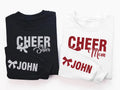 Glitter Cheer Mom Sweatshirt, Custom School Colors Shirt, Name on Sleeve Tee, Personalized Cheer Mom Shirt, Cheer Mom Hoodie, Front Sleeve