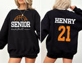 Custom Senior Basketball Mom Sweatshirt, Personalized Name and Number Sweatshirt, Front Back