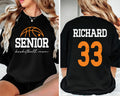 Custom Senior Basketball Mom Shirt, Personalized Name and Number Tee, Front Back