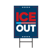 Abolish ICE Yard Sign, Keep the Immigrants, Deport the Racists Lawn Sign, Anti-Trump, Resist Fascism Yard Sign with Metal H-Stake