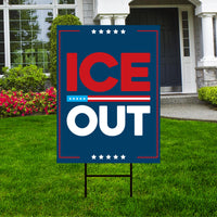 Abolish ICE Yard Sign, Keep the Immigrants, Deport the Racists Lawn Sign, Anti-Trump, Resist Fascism Yard Sign with Metal H-Stake
