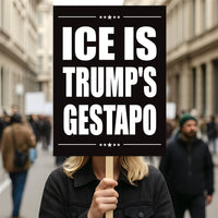 Abolish ICE No One Is Illegal Protest Sign, No Kings In America, Anti-Trump Resistance Political Protest Poster, Resist Fascism Rally Sign